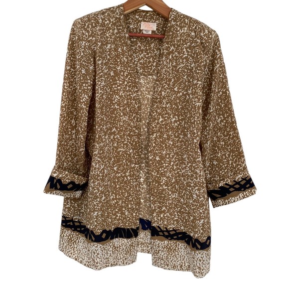 lady carol Tops - Vintage Lady Carol NY Boho Kimono Cardigan Mixed Print Shoulder Pads Womens 10